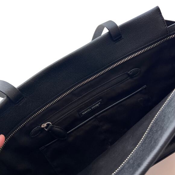 Rebecca Minkoff Large Gabby Tote Black Leather Textured Shoulder Work Bag - Picture 9 of 14